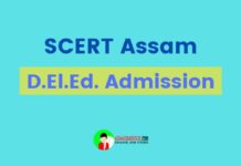 SCERT Assam D.El.Ed. Admission 2022